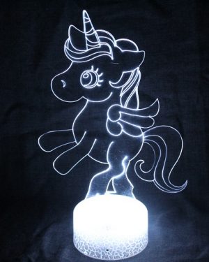 Lampara led personalizada con nombre y unicornio